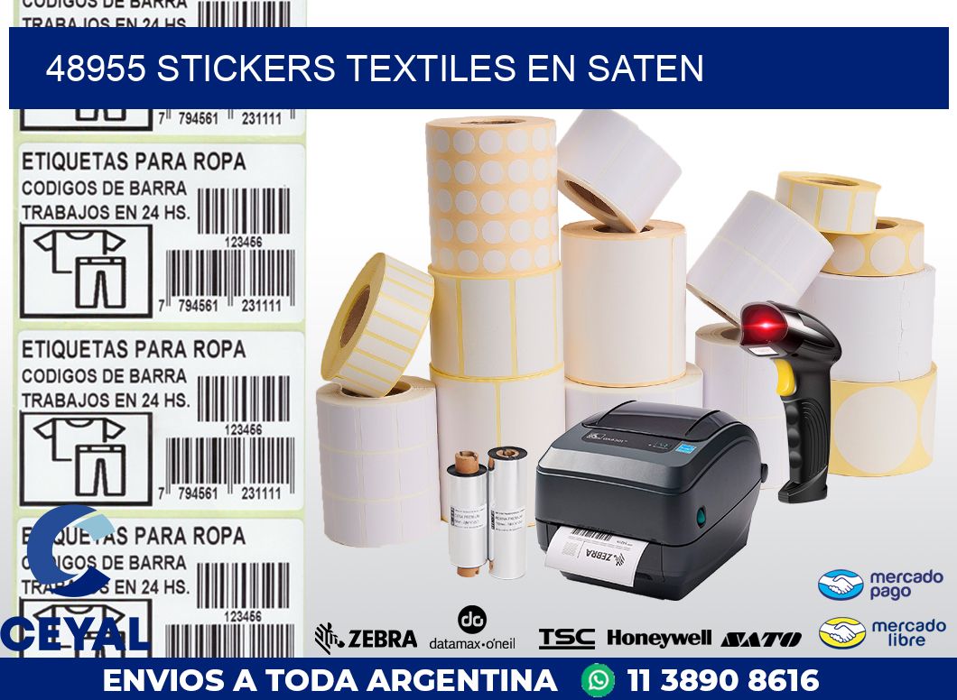 48955 STICKERS TEXTILES EN SATEN