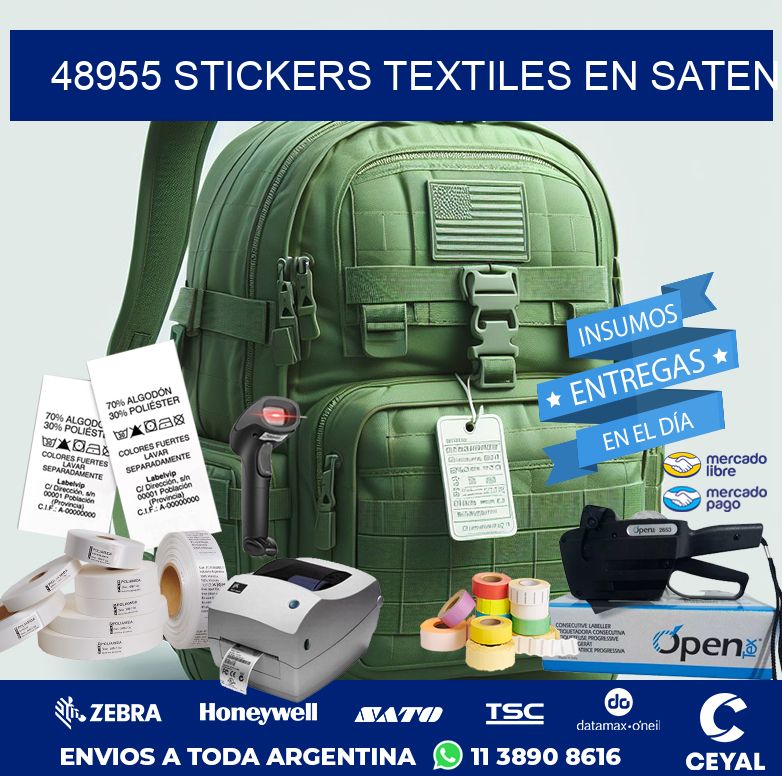 48955 STICKERS TEXTILES EN SATEN