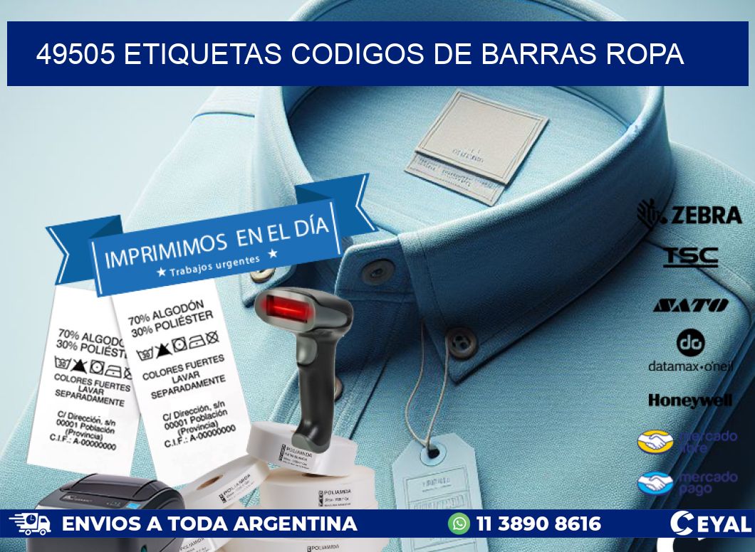 49505 ETIQUETAS CODIGOS DE BARRAS ROPA