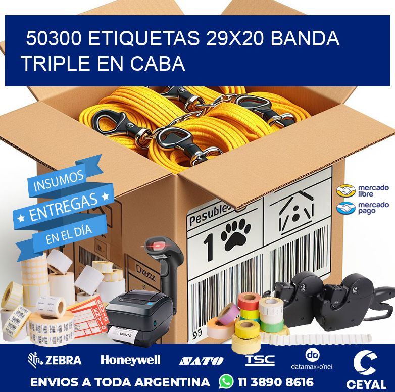 50300 ETIQUETAS 29X20 BANDA TRIPLE EN CABA