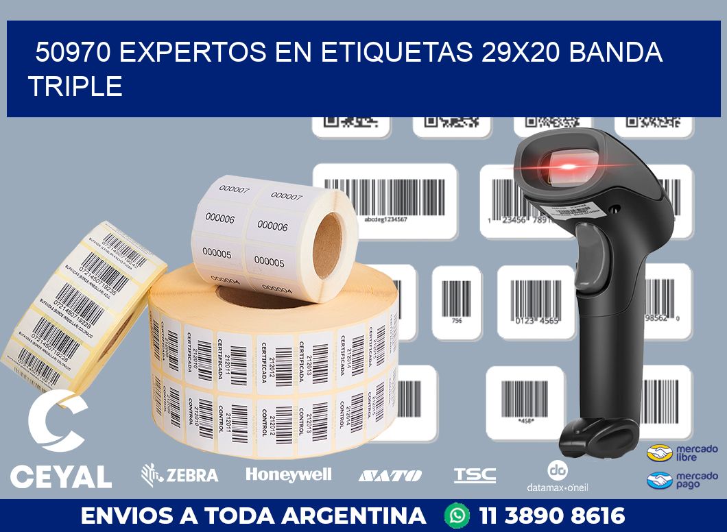 50970 EXPERTOS EN ETIQUETAS 29X20 BANDA TRIPLE
