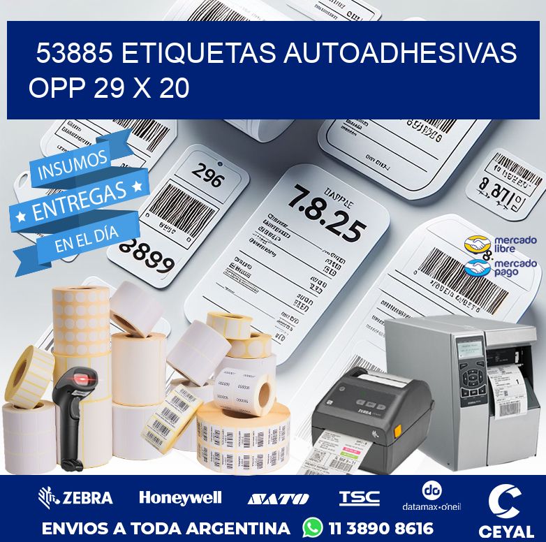 53885 ETIQUETAS AUTOADHESIVAS OPP 29 X 20