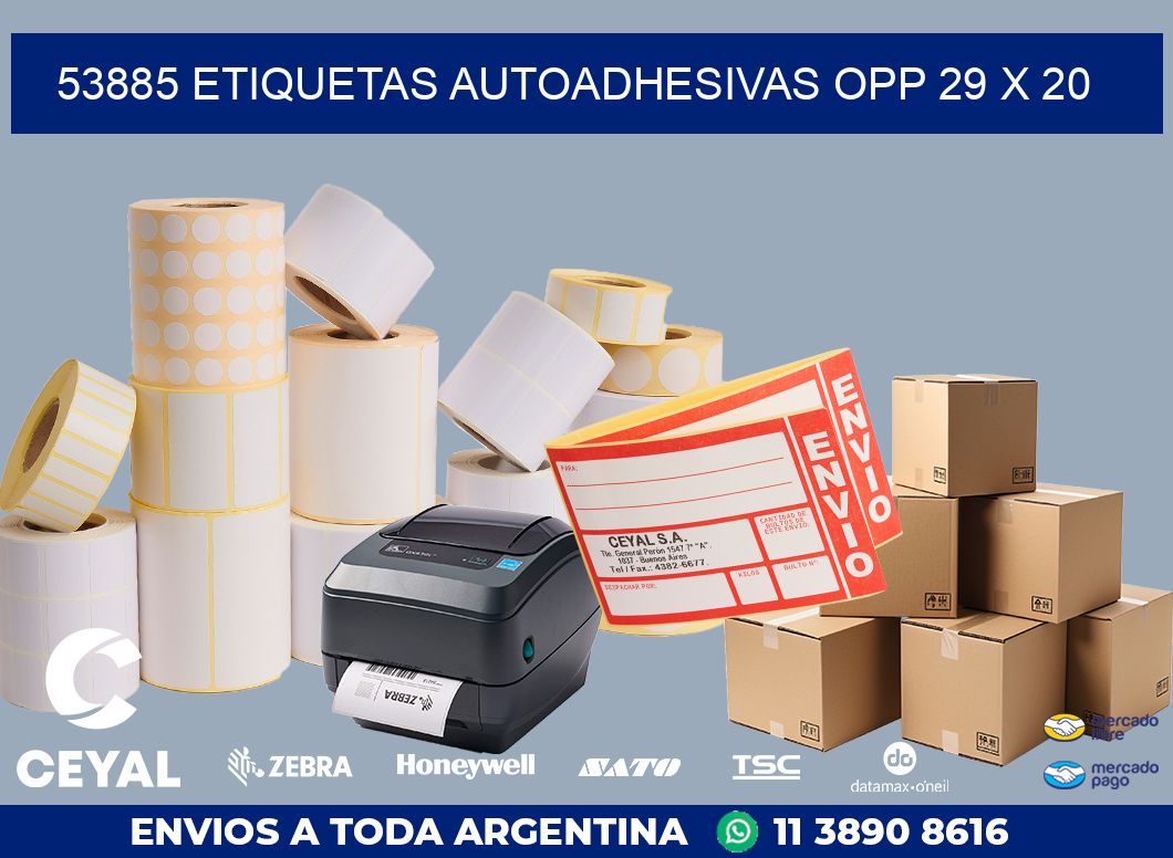 53885 ETIQUETAS AUTOADHESIVAS OPP 29 X 20