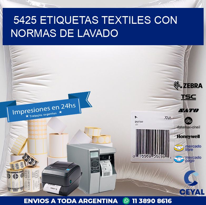 5425 ETIQUETAS TEXTILES CON NORMAS DE LAVADO