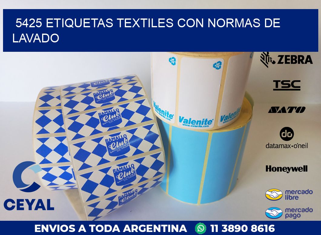 5425 ETIQUETAS TEXTILES CON NORMAS DE LAVADO