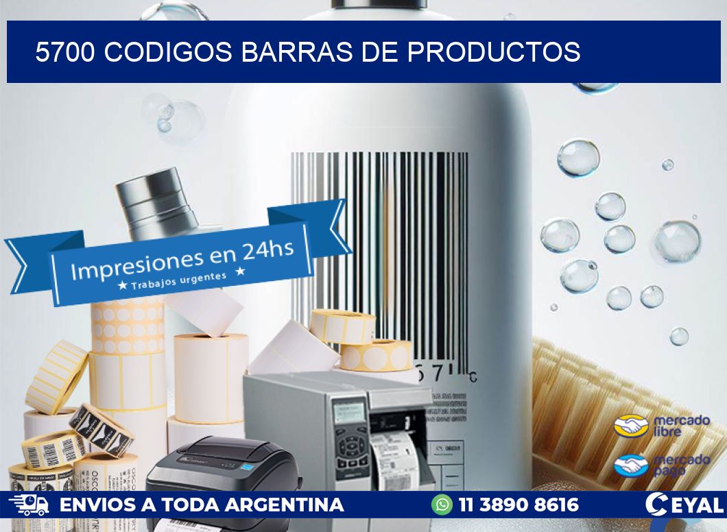 5700 CODIGOS BARRAS DE PRODUCTOS