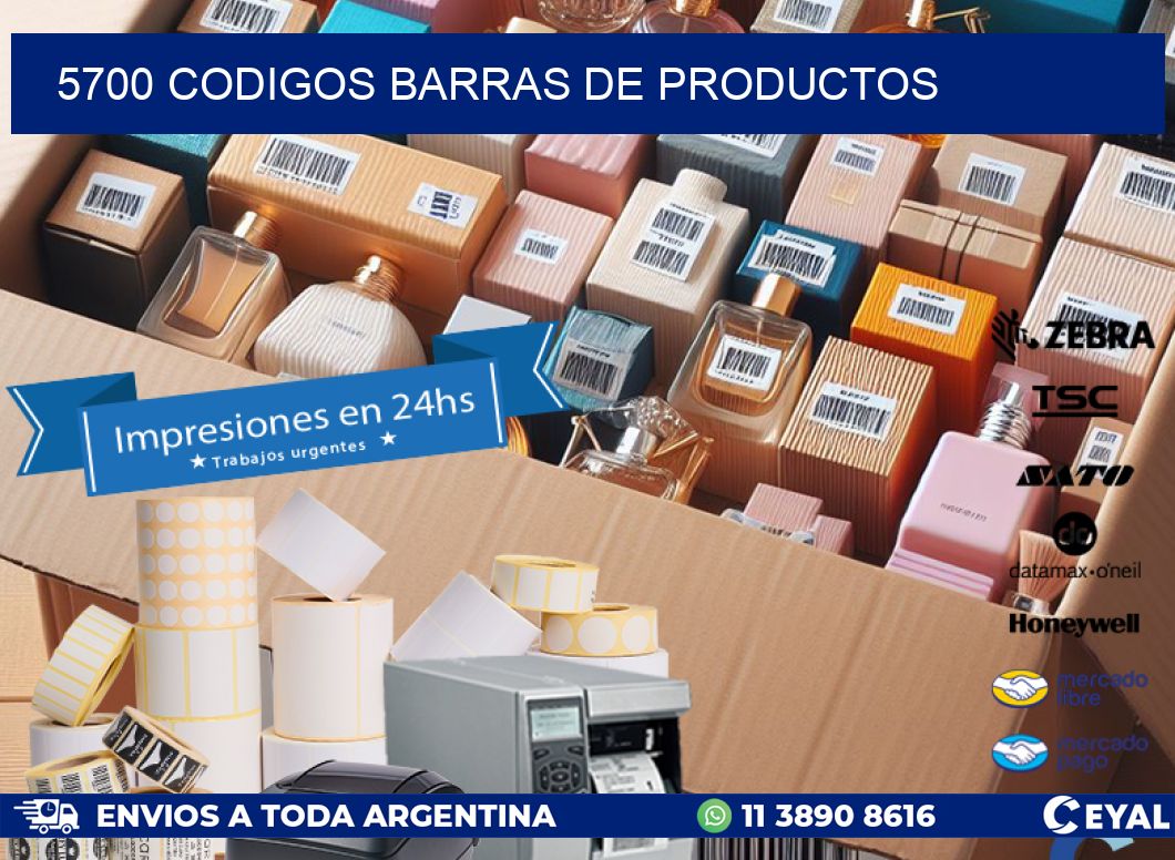 5700 CODIGOS BARRAS DE PRODUCTOS