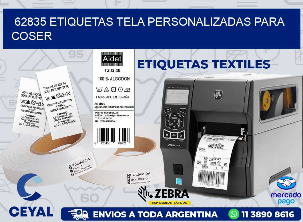 62835 ETIQUETAS TELA PERSONALIZADAS PARA COSER