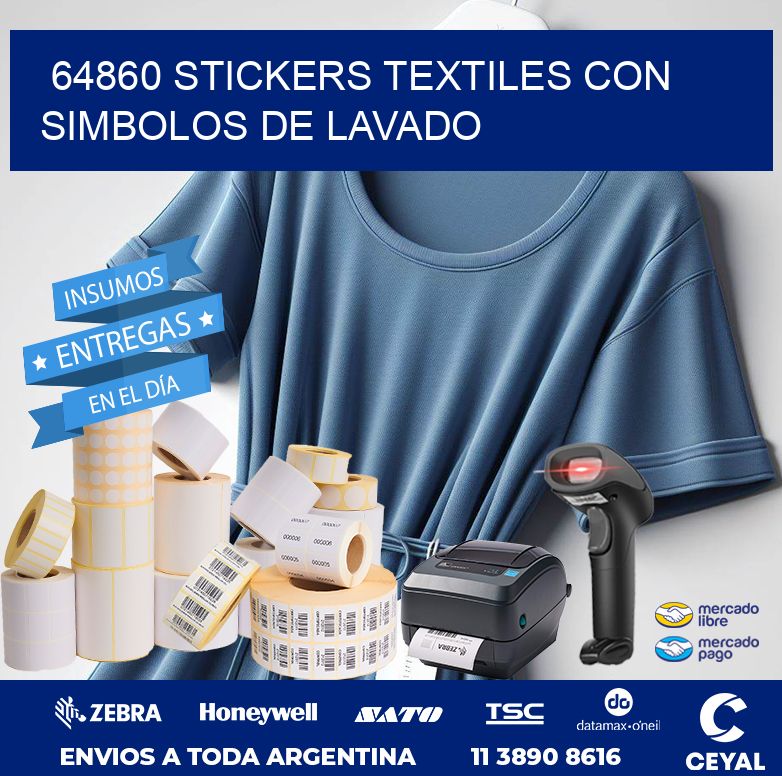 64860 STICKERS TEXTILES CON SIMBOLOS DE LAVADO