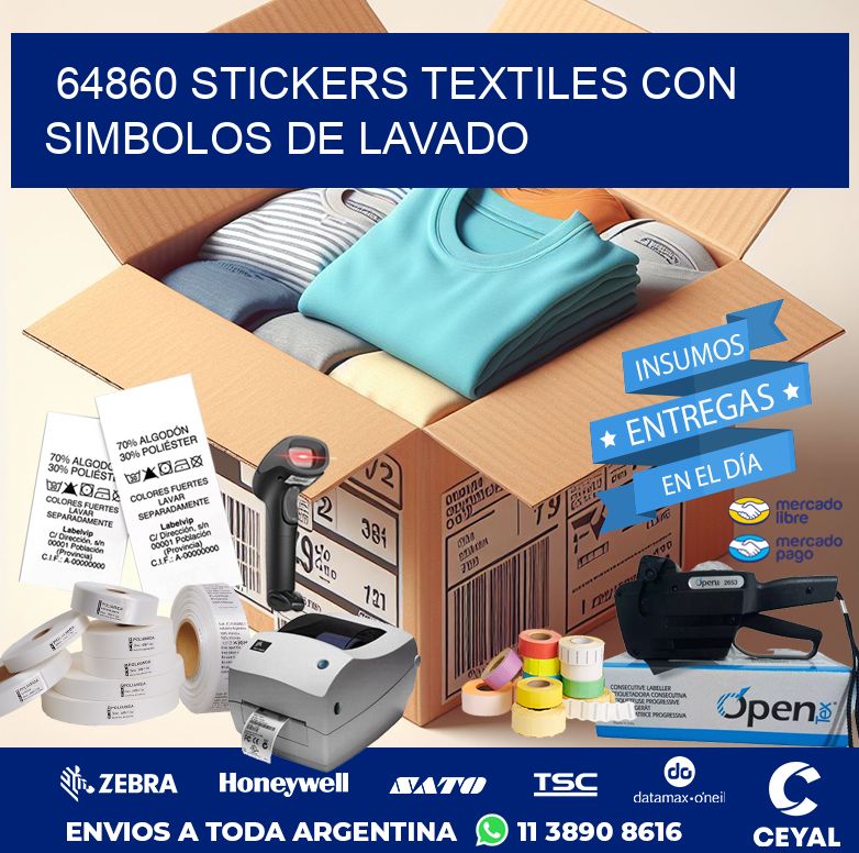 64860 STICKERS TEXTILES CON SIMBOLOS DE LAVADO