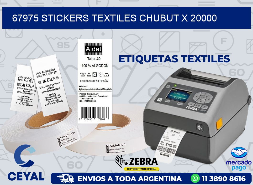 67975 STICKERS TEXTILES CHUBUT X 20000