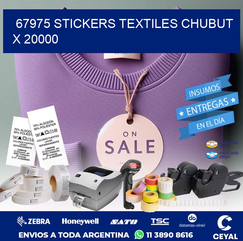 67975 STICKERS TEXTILES CHUBUT X 20000