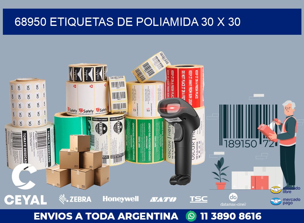 68950 ETIQUETAS DE POLIAMIDA 30 X 30