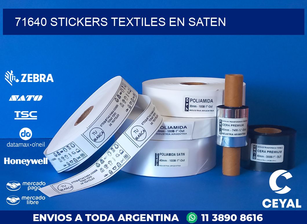 71640 STICKERS TEXTILES EN SATEN