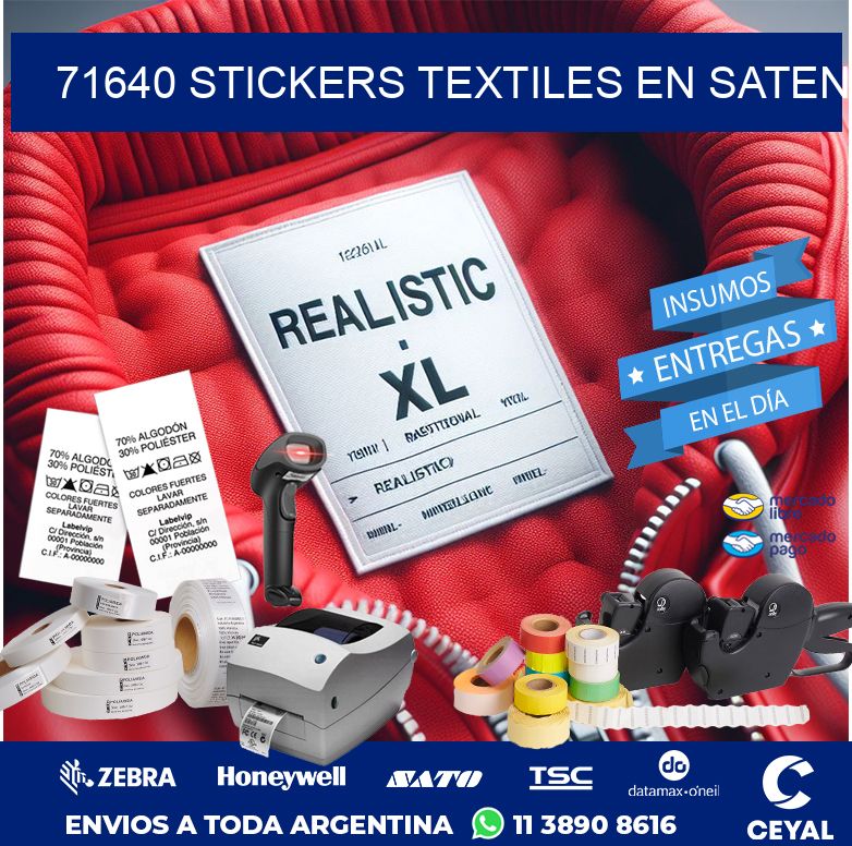71640 STICKERS TEXTILES EN SATEN