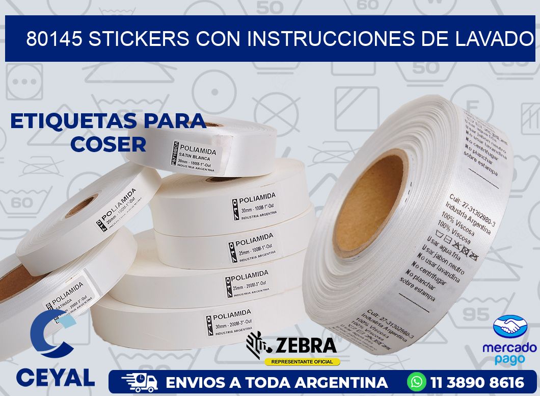 80145 STICKERS CON INSTRUCCIONES DE LAVADO