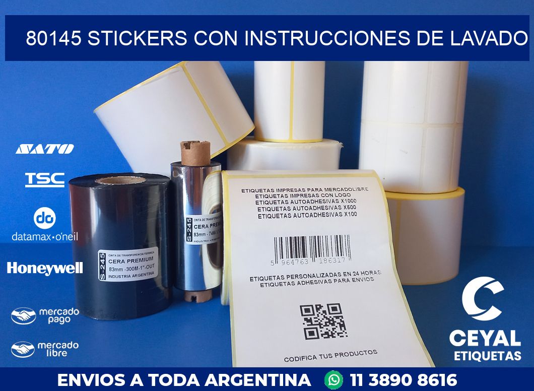 80145 STICKERS CON INSTRUCCIONES DE LAVADO