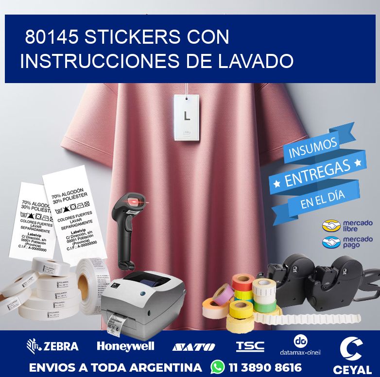 80145 STICKERS CON INSTRUCCIONES DE LAVADO