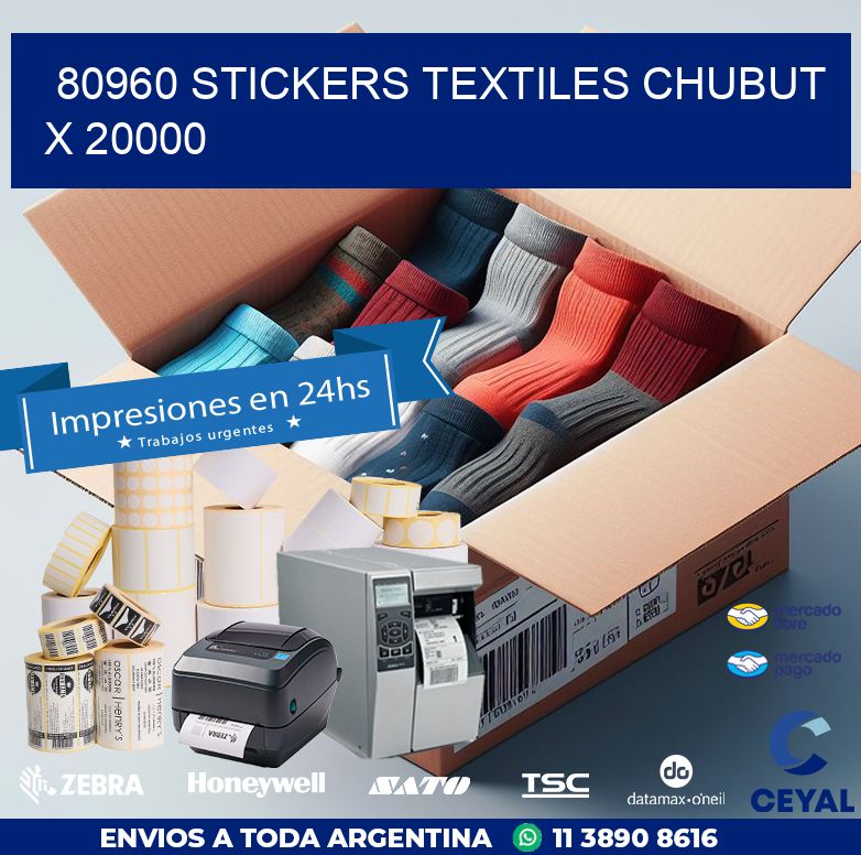 80960 STICKERS TEXTILES CHUBUT X 20000