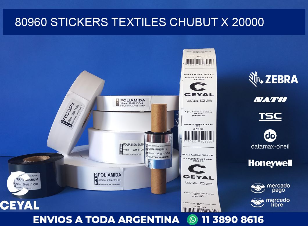 80960 STICKERS TEXTILES CHUBUT X 20000