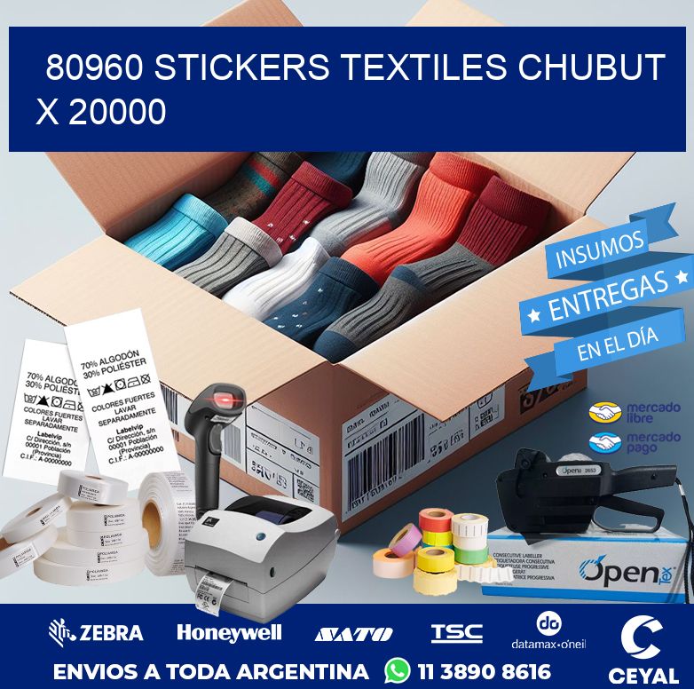 80960 STICKERS TEXTILES CHUBUT X 20000