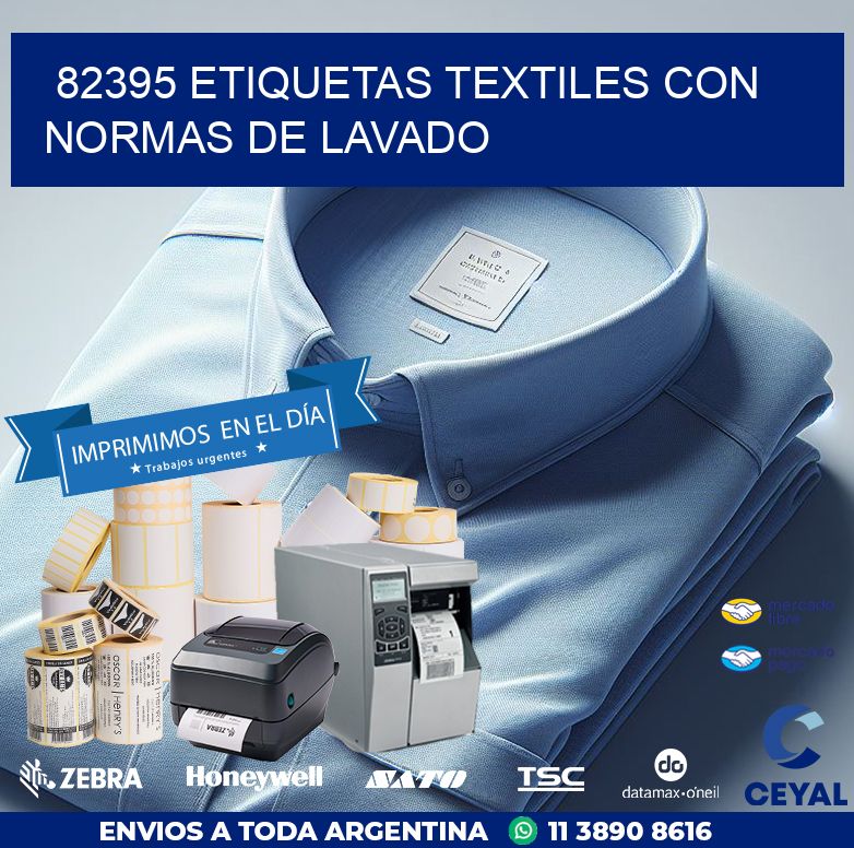 82395 ETIQUETAS TEXTILES CON NORMAS DE LAVADO