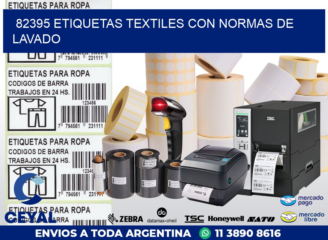 82395 ETIQUETAS TEXTILES CON NORMAS DE LAVADO