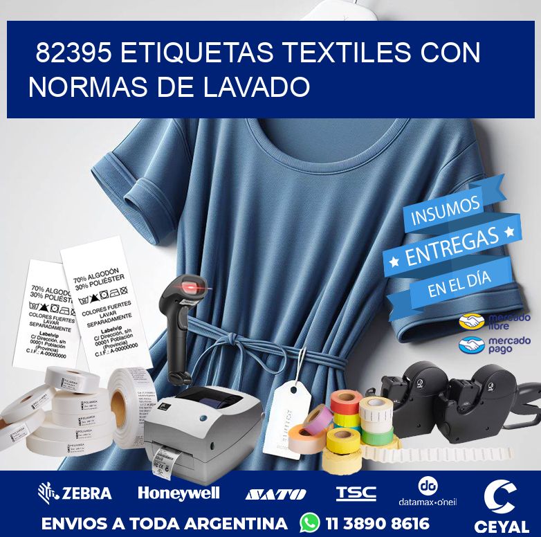 82395 ETIQUETAS TEXTILES CON NORMAS DE LAVADO