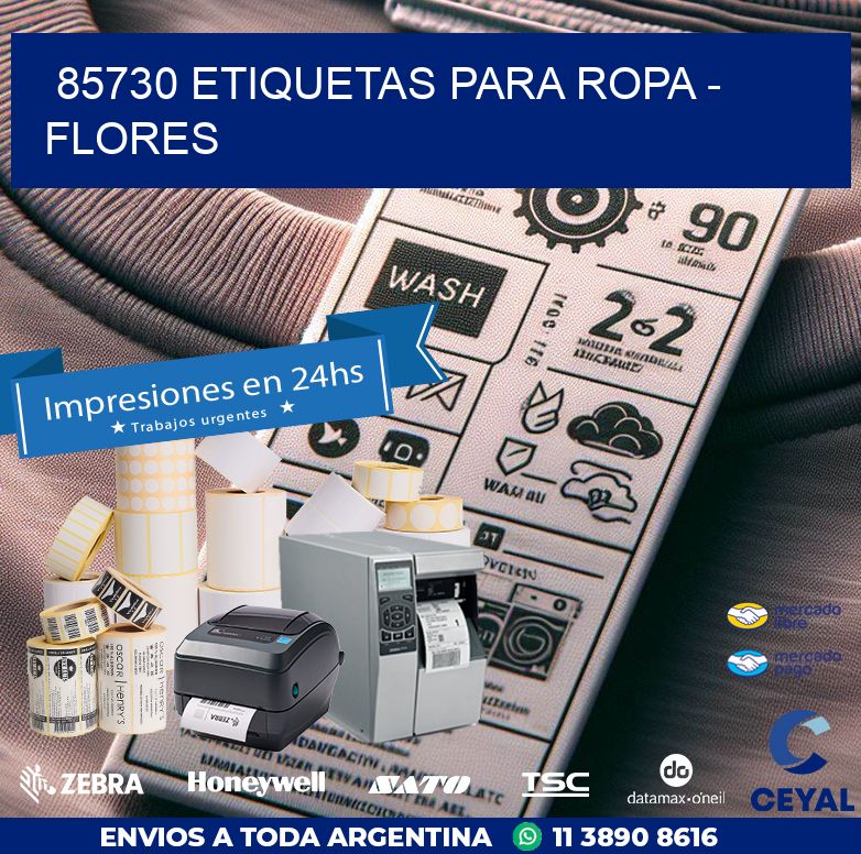 85730 ETIQUETAS PARA ROPA - FLORES