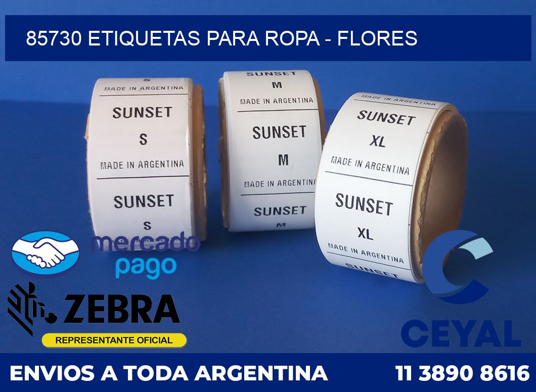 85730 ETIQUETAS PARA ROPA - FLORES