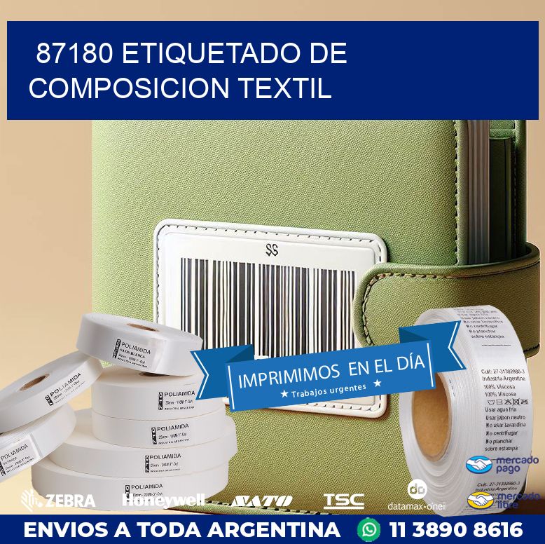 87180 ETIQUETADO DE COMPOSICION TEXTIL