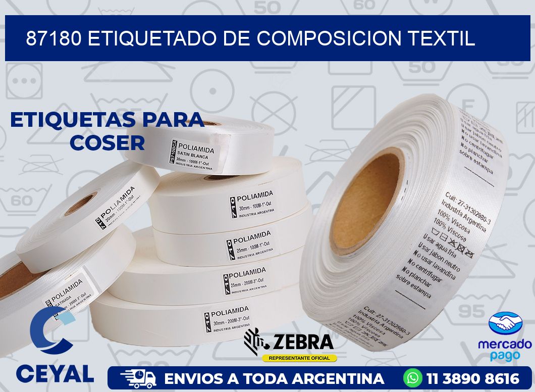 87180 ETIQUETADO DE COMPOSICION TEXTIL