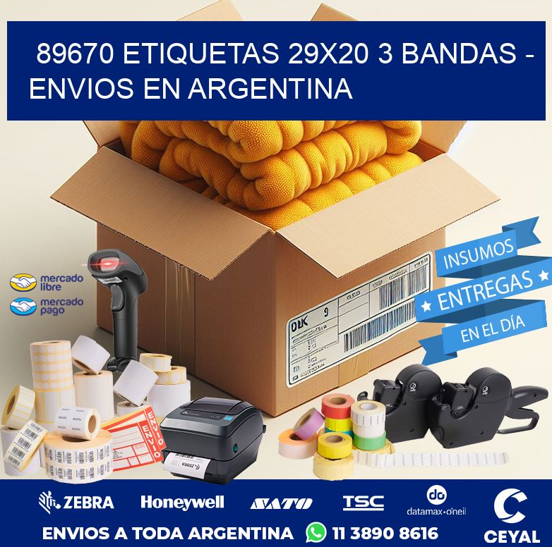 89670 ETIQUETAS 29X20 3 BANDAS - ENVIOS EN ARGENTINA