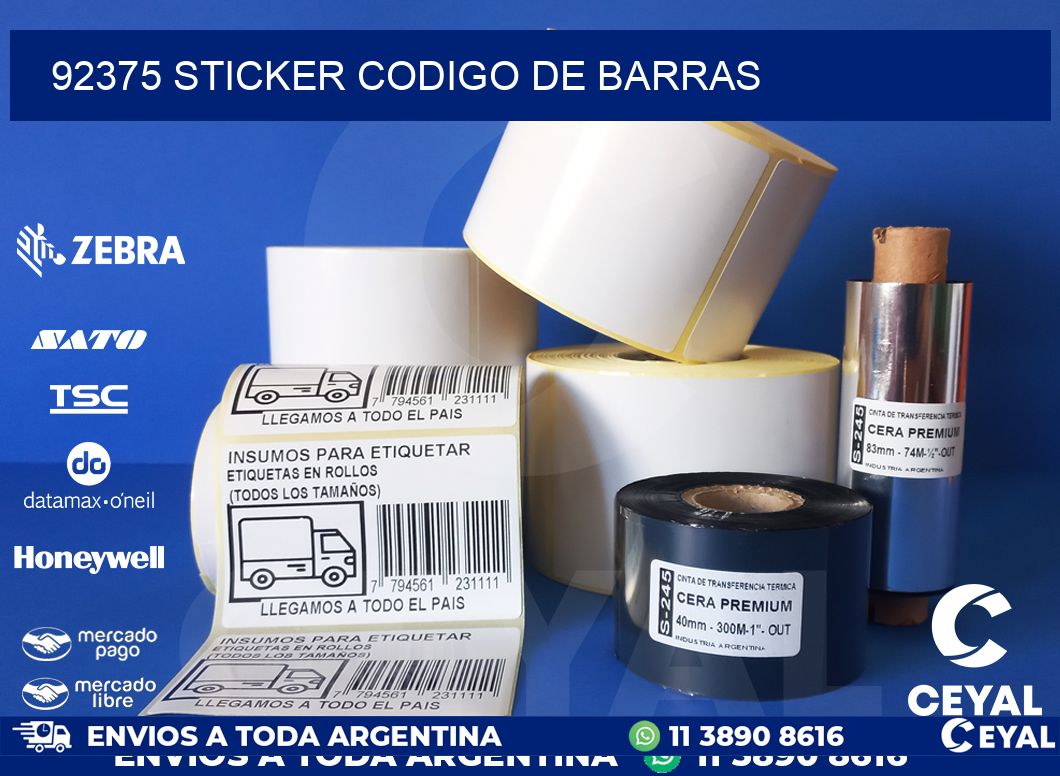 92375 STICKER CODIGO DE BARRAS