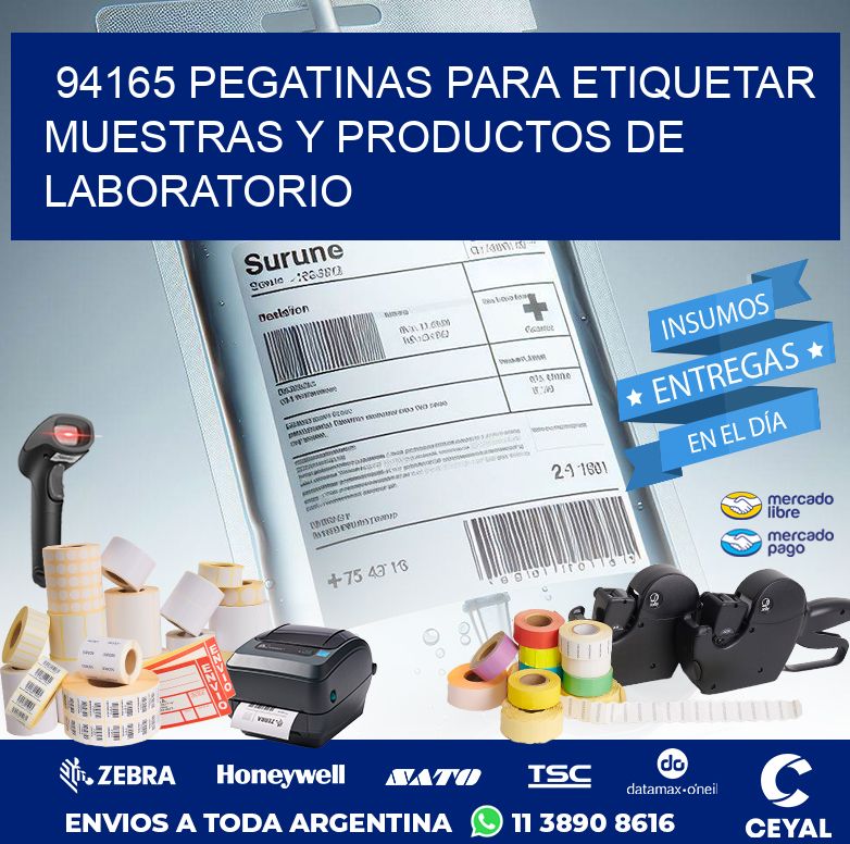 94165 PEGATINAS PARA ETIQUETAR MUESTRAS Y PRODUCTOS DE LABORATORIO