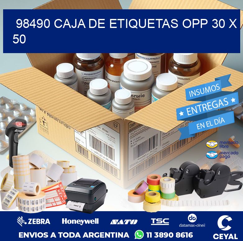 98490 CAJA DE ETIQUETAS OPP 30 X 50