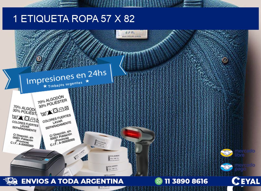 1 ETIQUETA ROPA 57 x 82