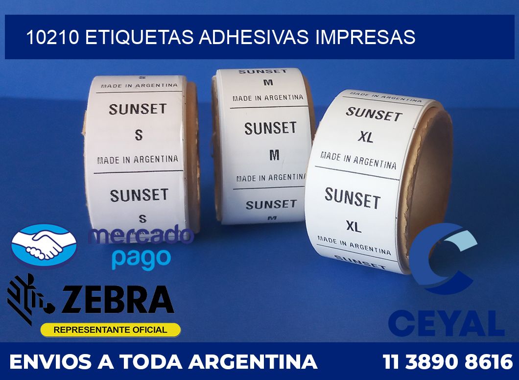 10210 ETIQUETAS ADHESIVAS IMPRESAS