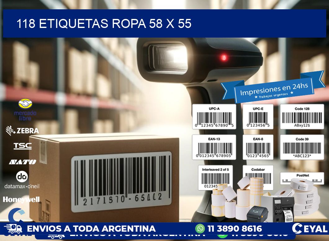 118 ETIQUETAS ROPA 58 x 55
