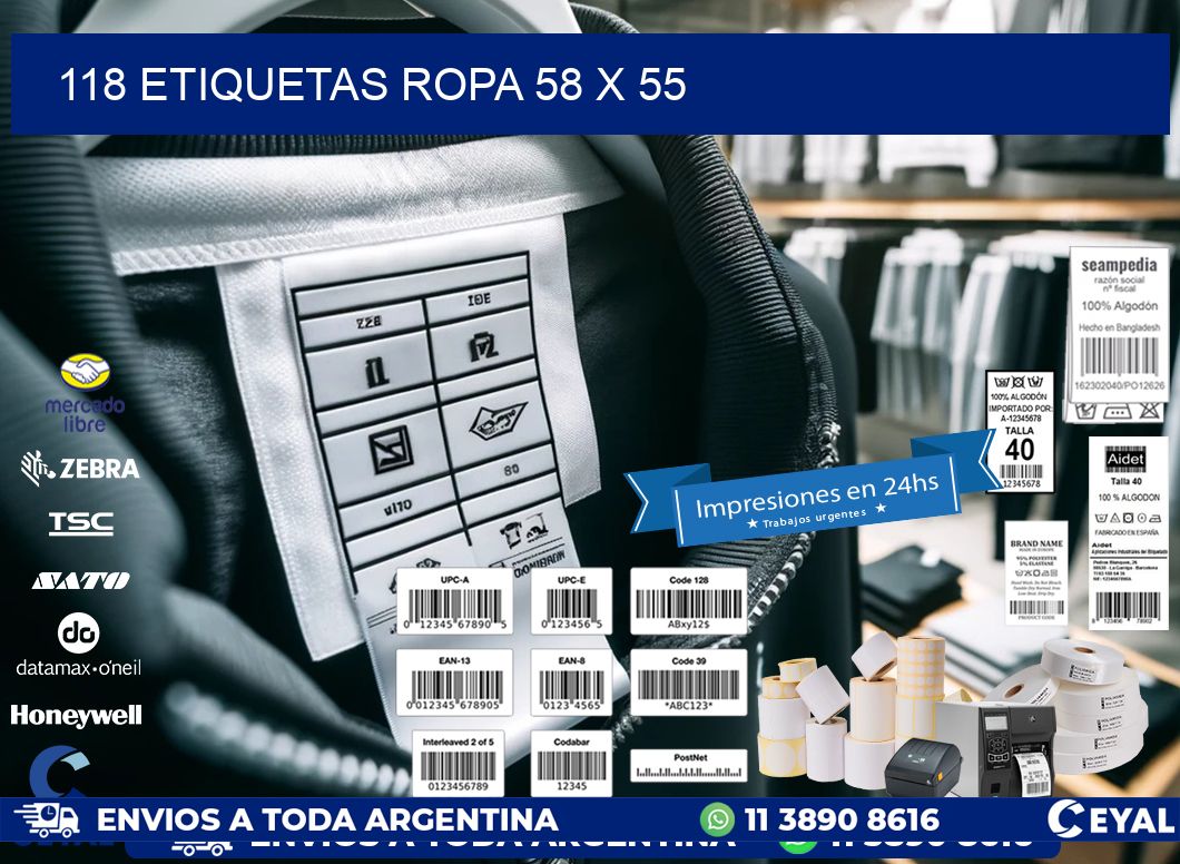 118 ETIQUETAS ROPA 58 x 55