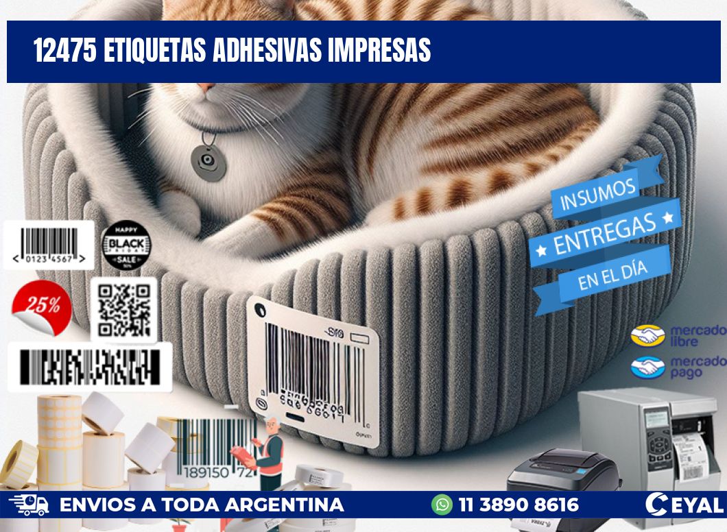 12475 ETIQUETAS ADHESIVAS IMPRESAS