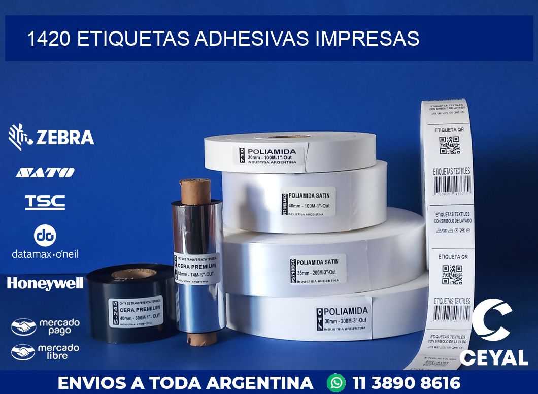 1420 ETIQUETAS ADHESIVAS IMPRESAS