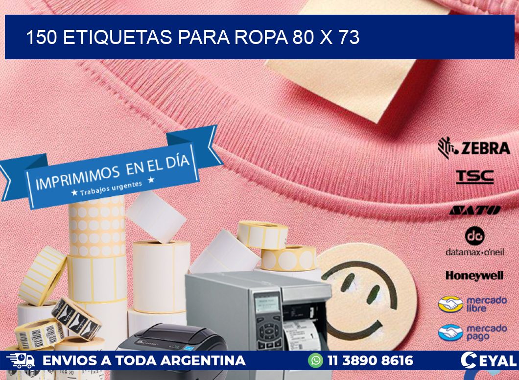 150 ETIQUETAS PARA ROPA 80 x 73