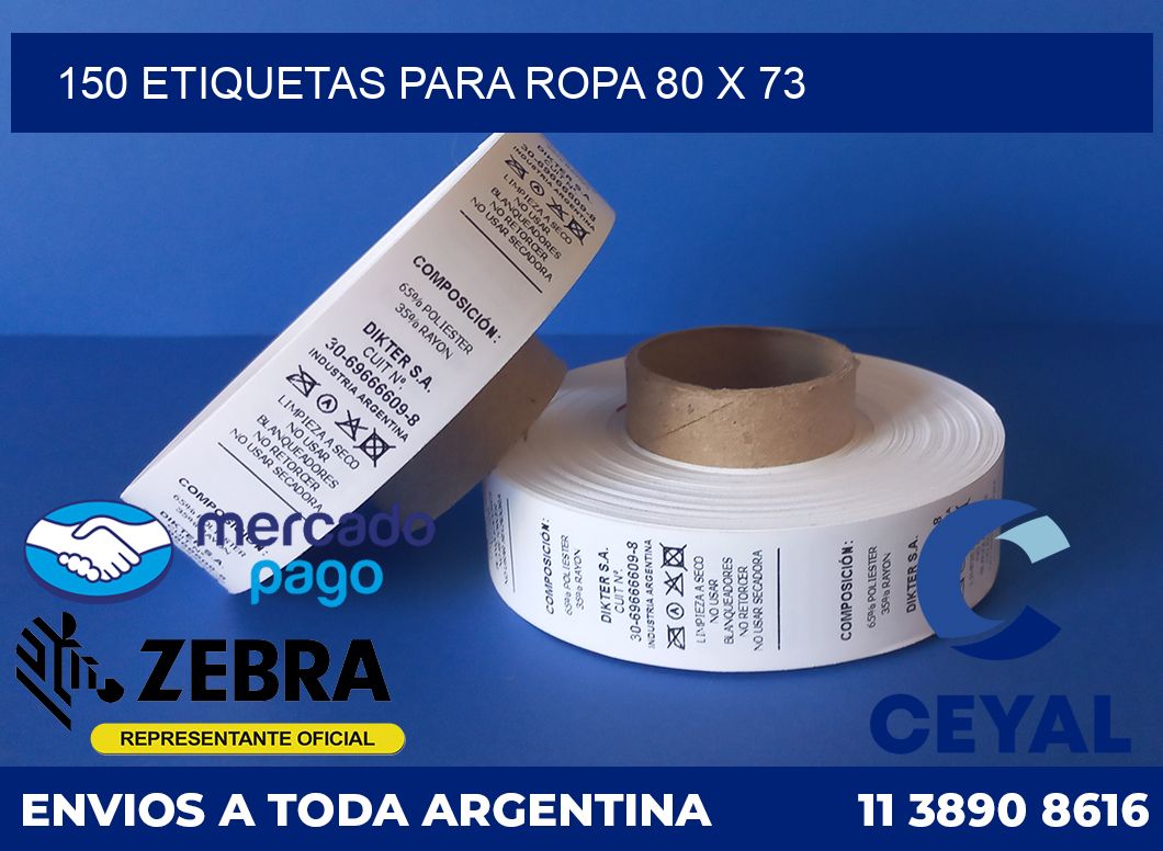 150 ETIQUETAS PARA ROPA 80 x 73
