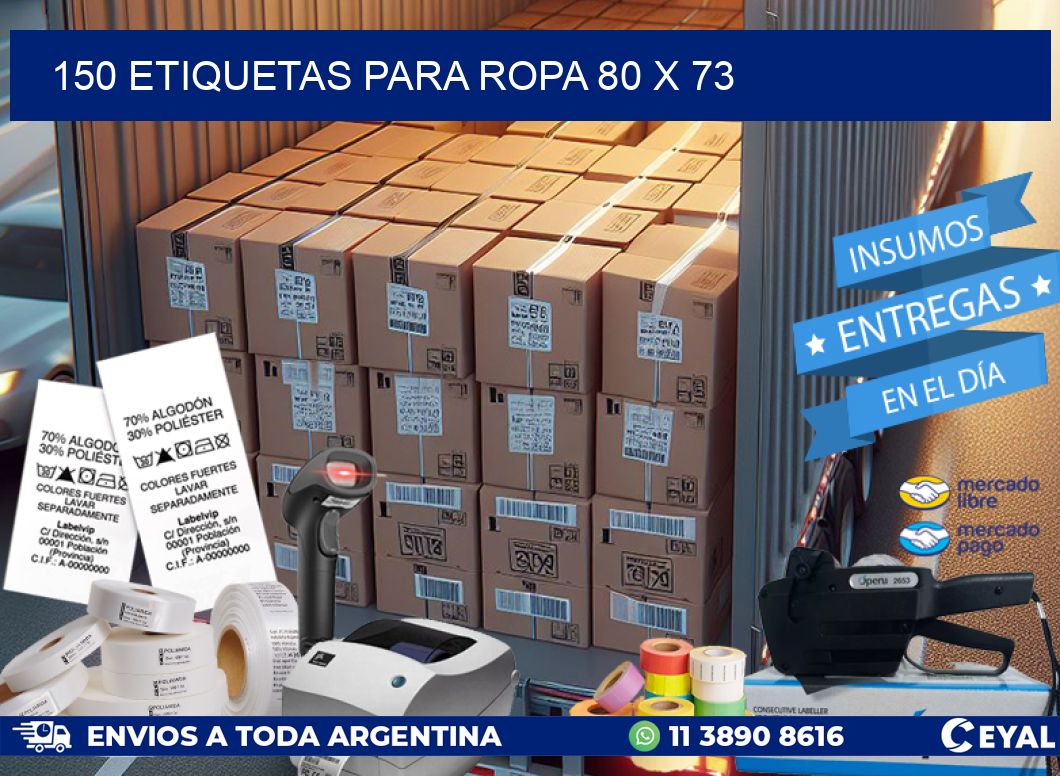150 ETIQUETAS PARA ROPA 80 x 73