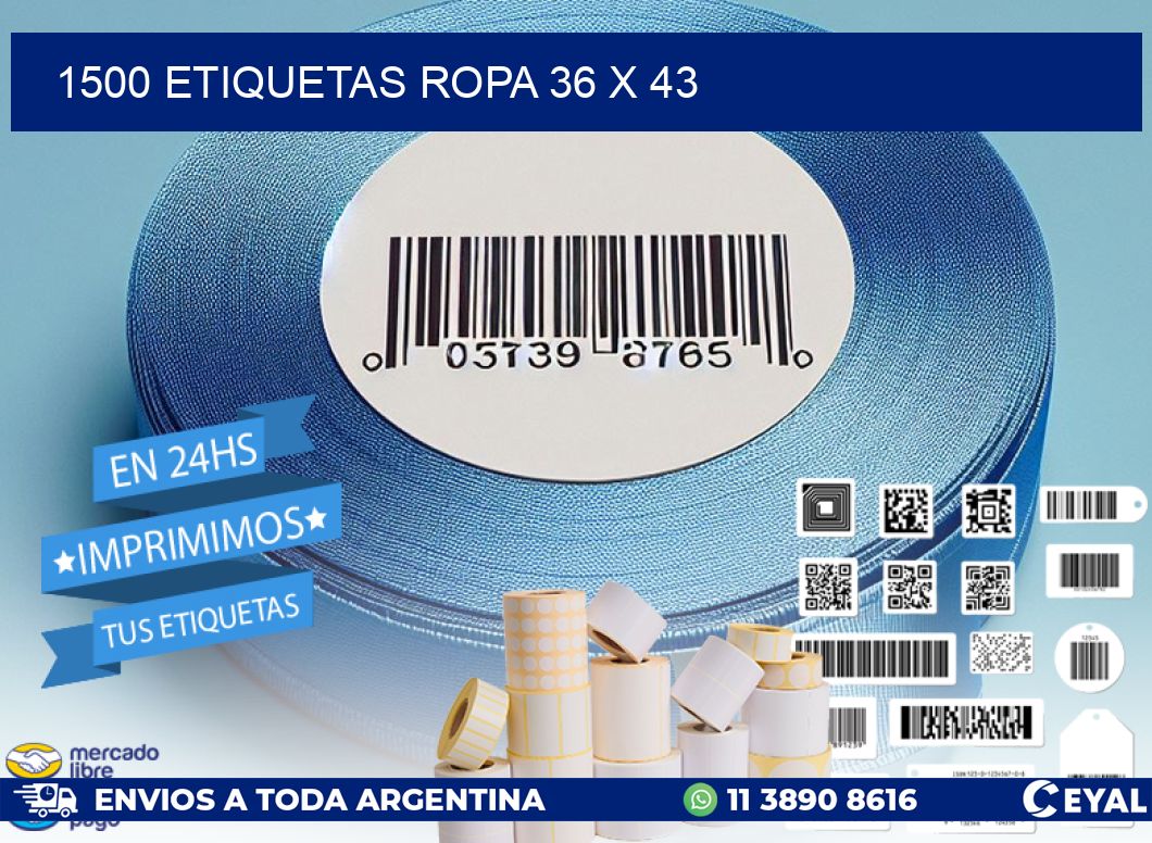 1500 ETIQUETAS ROPA 36 x 43