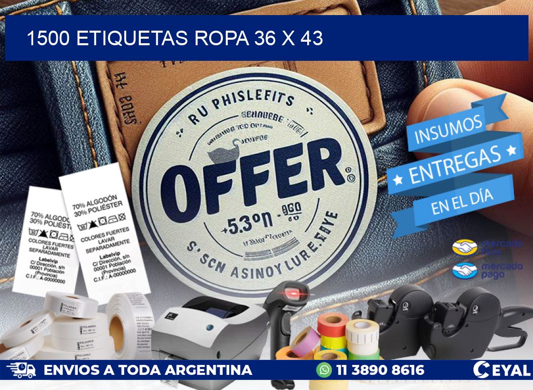 1500 ETIQUETAS ROPA 36 x 43