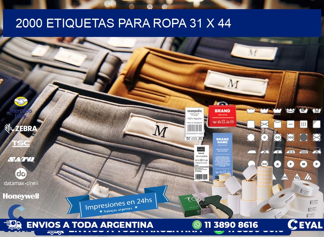 2000 ETIQUETAS PARA ROPA 31 x 44