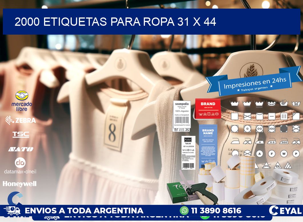 2000 ETIQUETAS PARA ROPA 31 x 44