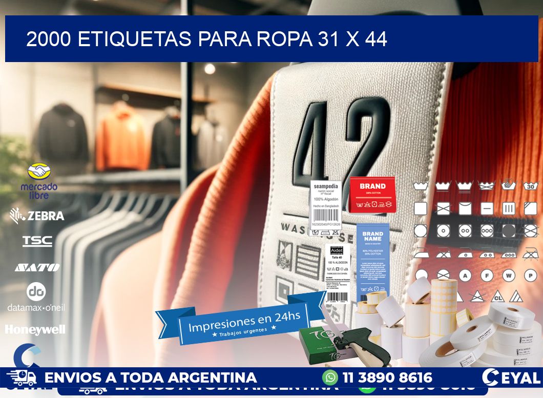 2000 ETIQUETAS PARA ROPA 31 x 44